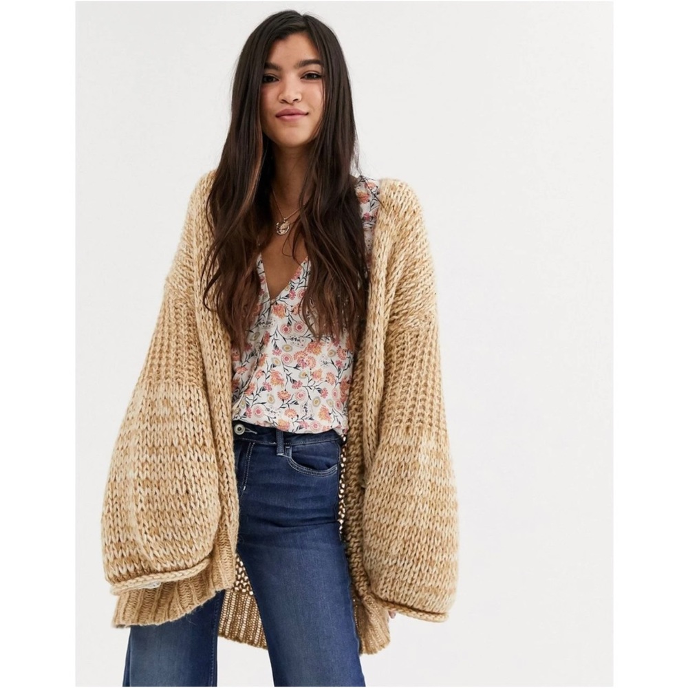 NWT | Free People Home Town Cardigan Chunky Knit Oversized | Size US XL - Picture 3 of 16